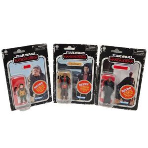 3 LOT - Mandalorian Retro Kenner - Greef Karga - Moff Gideon - Kuiil Toy Figures